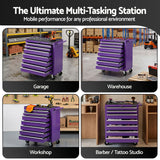 Giantz 7-Drawer Tool Chest Trolley Cabinet Toolbox Heavy Duty Garage Storage Organiser Purple