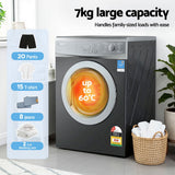 Devanti 7kg Tumble Dryer Vented 15 Auto Programs - Grey
