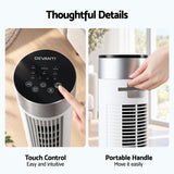 Devanti Tower Fan with Remote Control, 3 Speed 3 Mode 7.5h Timer, White