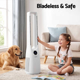Devanti Bladeless Tower Fan 100cm 2-in-1 Cooling Airflow Purifying Remote