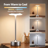 Artiss Silver Touch Table Lamp, Warm to Cool White LED, Dimmable 3000-6000K 24 LEDs, Type-C