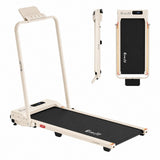 Everfit 3 in 1 Walking Pad Treadmill 12% Incline Foldable Under Desk Treadmills for Home 38cm Beige