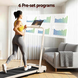 Everfit 3 in 1 Walking Pad Treadmill 12% Incline Foldable Under Desk Treadmills for Home 38cm Beige