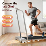 Everfit 3 in 1 Walking Pad Treadmill 12% Incline Under Desk Foldable for Home With 38cm Belt Silver