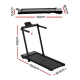 Everfit 3 in 1 Walking Pad Treadmill With Led Lights Foldable Under Desk Treadmills for Home Gym 40cm Wide Belt Black