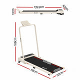 Everfit 3 in 1 Walking Pad Treadmill 12% Incline Foldable Under Desk Treadmills 40cm Belt Beige