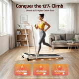 Everfit 3 in 1 Walking Pad Treadmill 12% Incline Foldable Under Desk Treadmills 40cm Belt Beige