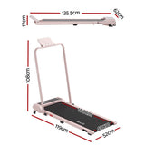 Everfit 3 in 1 Walking Pad Treadmill 12% Incline Foldable Under Desk Treadmills for Home Gym With 40cm Wide Belt Pink
