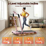 Everfit Treadmill Electric Walking Pad with Incline Foldable for Home Gym Pink