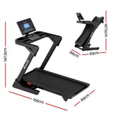 Everfit 500mm Wide Belt Treadmill 30% Auto Incline Foldable Treadmills for Home with LED Lights