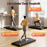 Everfit 4 in 1 Vibration Walking Pad Treadmill Under Desk Treadmills for Home Gym with App Control 380mm Black