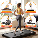 Everfit 4 in 1 Vibration Walking Pad Treadmill Under Desk Treadmills for Home Gym with App Control 380mm Black