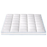 Giselle Bedding 1500GSM Bamboo Pillowtop Mattress Topper 10cm Thick Pad for Back Pain Relief, High Loft Cooling Underlay for Dorm & Guest Bed, 45cm Deep Pocket Queen