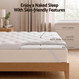 Giselle King Pillow Top Mattress Topper 1300GSM White Duck Feather For Old Bed Upgrade 5cm Thick