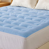 Giselle Bedding Pillowtop Mattress Topper 5cm Reversible Cooling & Soft Coral Fleece Pad for Back Pain Relief, Washable Skin-friendly Bed Protector with 45cm Deep Pocket King