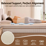 Giselle Bedding Double Latex Mattress Topper 7-Zone Natural Latex Core Breathable 5cm