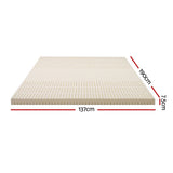 Giselle Bedding Latex Mattress Topper, 7.5cm Thick 7-Zone Pressure Relief Bed Pad with Washable Cover, Cooling Breathable Mat for Side Sleepers & Back Pain, Beige Double