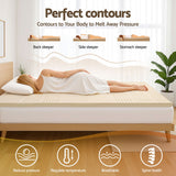 Giselle Bedding Latex Mattress Topper, 5cm Thick Cooling Bed Pad for Side Sleepers Pain Relief, 7 Zone Foldable Mat with Washable Cover for Guest Room Bedroom Single