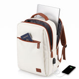 Wanderlite 20L Travel Laptop Backpack Carry On Work Bag with USB Port for Airlines Outdoor Business Beige