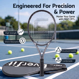Everfit Tennis Racket Set 2 Pack 27 Inch Lightweight Cushioned Grip for Adults Black