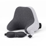 Wanderlite Travel Neck Pillow Portable for Airplane Memory Foam with Eyemask Earplugs Grey