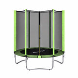 Everfit 6FT Kids Trampoline Round Rebounder with Enclosure Net Green
