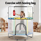 Everfit 55inch Trampoline Kids Rebounder with Basketball Set Sandbag Boxing Game