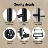 Devanti heated towel rail 6 bar with timer black