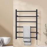 Devanti heated towel rail 6 bar with timer black