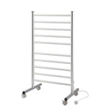 Devanti 10-Bar Freestanding Heated Towel Rail 3-5 Mins Fast Heating Electric Towel Warmer for Bathroom Winter Drying Stainless Steel Plug In 100W