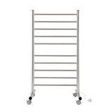 Devanti 10-Bar Freestanding Heated Towel Rail 3-5 Mins Fast Heating Electric Towel Warmer for Bathroom Winter Drying Stainless Steel Plug In 100W