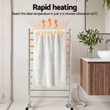 Devanti 10-Bar Freestanding Heated Towel Rail 3-5 Mins Fast Heating Electric Towel Warmer for Bathroom Winter Drying Stainless Steel Plug In 100W