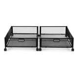 Artiss 2X Under Bed Storage Containers Metal Boxes Quilt Organiser with Wheels