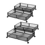 Artiss 4X Under Bed Storage Containers Metal Boxes Quilt Organiser with Wheels