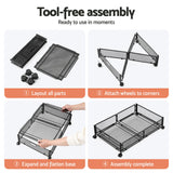 Artiss 4X Under Bed Storage Containers Metal Boxes Quilt Organiser with Wheels