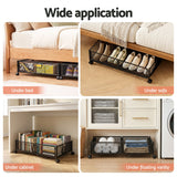 Artiss 4X Under Bed Storage Containers Metal Boxes Quilt Organiser with Wheels