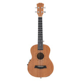 Alpha 26 Inch Solid Mahogany Tenor Ukulele Electric Acoustic EQ System Kit 18 Frets Natural