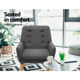 Artiss Armchair Linen Fabric Anne Charcoal