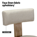 Artiss Dining Chairs Set of 4 Linen Fabric Wooden Beige
