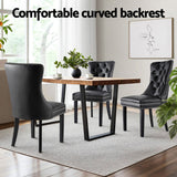 1 Set of 4 Artiss Dining Chairs Black Leather