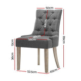 Artiss Dining Chairs Set of 2 Linen French Provincial Grey