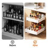 Artiss 2 Pack Pull Out Drawers for Cabinets Expandable Cabinet Organizer White