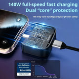 🔌 Type-C Smart Digital Display Auto-Off Adapter | 140W Fast Charging with Automatic Power-Off, Protects Battery & Extends Lifespan/silver