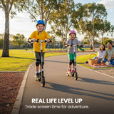 ALPHA Edge Electric Scooter Kids/Teens, 16km/h Max, Adjustable Height, UL Certified, AU Compliant, Dual Brakes, Bluetooth Music, LED, Black