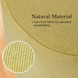 Fabric Ottoman Round Wooden Leg Foot Stool - MUSTARD YELLOW