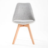 4X Retro Dining Cafe Chair Padded Seat GREY