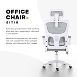 Work Office Chair - Lumber Support, Flip-up Armrest, Adjustable Headrest SITIO - GREY