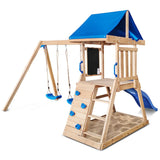 Lifespan Kids Hazelbrook Swing Set & Play Centre with 1.8m Slide (Blue)