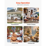 Pizza Oven Outdoor, 12" Pellet Pizza Oven, Portable Pizza-Stove with Built-in Thermometer, Wood Fired Stainless Steel Pizza-Maker, for Backyard, Camping, Pizza-Stone, Shovel, Carry Bag, Silver