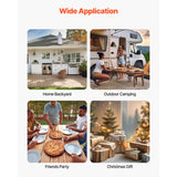 Outdoor Pizza Oven, 12 in Wood Fired Pizza Ovens, Pellet Pizza-Stove with Thermometer & Electric Rotation, Portable Pizza-Maker for Outside Backyard Patio Camping, Pizza-Stone, Carry Bag, Shovel